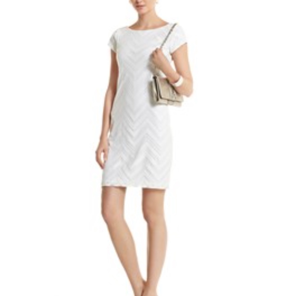 Sequined Geometric Scoop Neck Dress Size MEDIUM (8